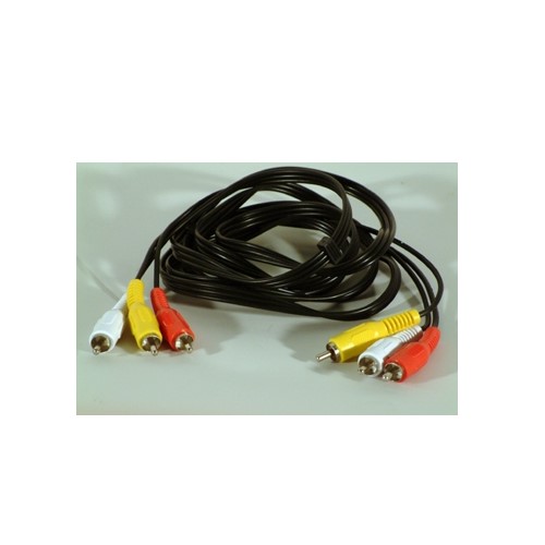 **Cable AV 3 RCA M/M 0.9m Bolsa (mala calidad)*