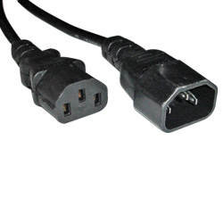**Cable de Poder Extension Conector IEC320 C14: De PC a Monitor