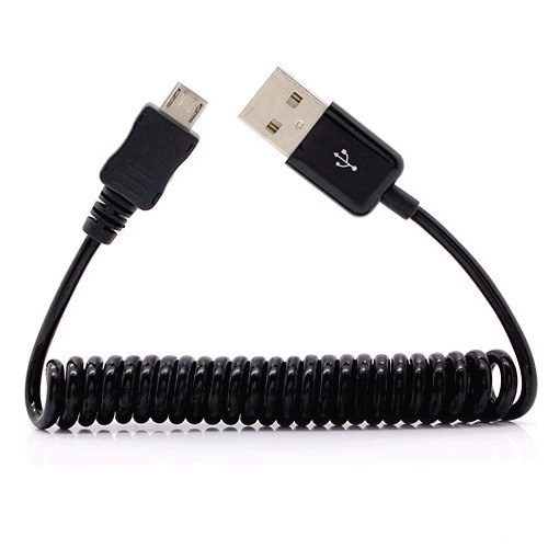 Cable Micro USB 2.0 6mm Espiral 1.5m* - Haga un click en la imagen para cerrar