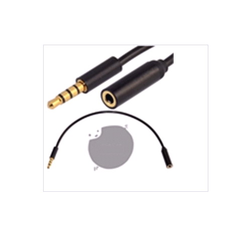 Cable Audio 3.5mm Plug a jack 4 polo triple TRRS Extension 10cm* - Haga un click en la imagen para cerrar