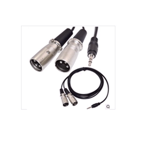 XLR Cable Adaptador Microfono XLR 3 pin x2 macho a 3.5mm plug 3 - Haga un click en la imagen para cerrar