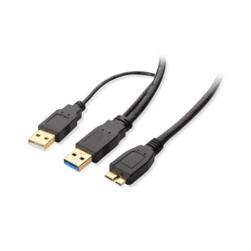 **Cable USB 3.0 Y Case Cofre HDD 2.5 2XA Plug a micro usb-b 3.0