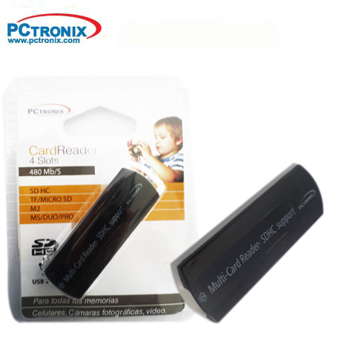 **USB 2.0 Lector Memoria CR105 4 slots M2 y TF, SD, MS W8 PNP B