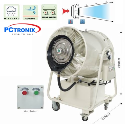 Ventilador aire humidificador de agua industrial movil 45cm r58