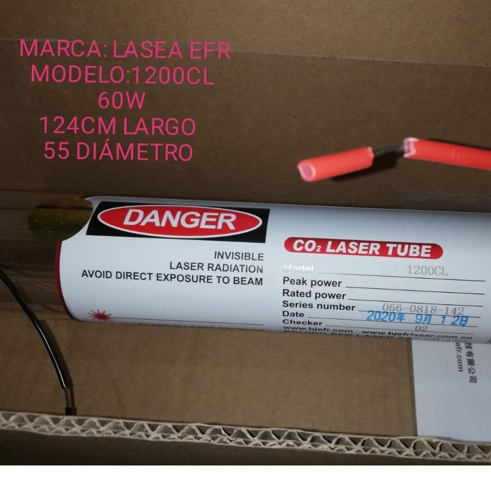 LSR Tubo laser CO2 60W 60 Watts EFR 1200CL 124cmx55mm $354000 C
