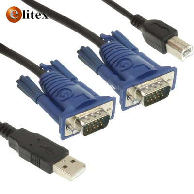 Cable KVM VGA y USB 2.0 1.5m m/m Bulk*