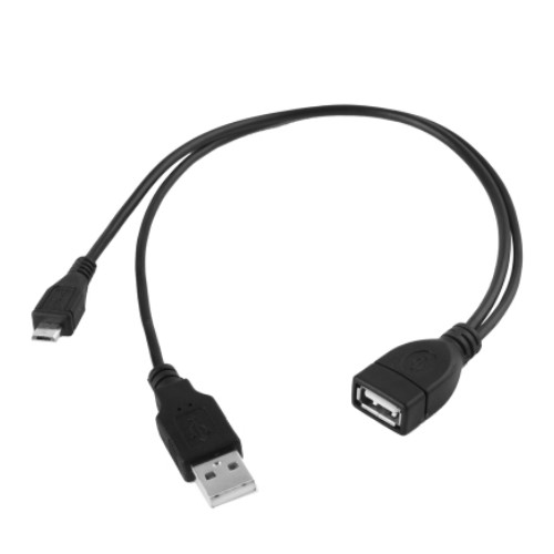 **Cable Adaptador Y Micro USB a USB-A Hembra + Macho OTG (permi