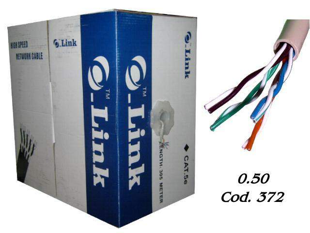 **LA 5e Cable UTP Solido #Link 4p 305m Gris 0.5MM (50-60m pass - Haga un click en la imagen para cerrar