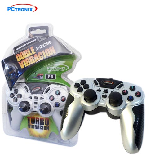 **Gamepad USB J-2016 Vibracion, 12 Botones, Stick Analogo, POV