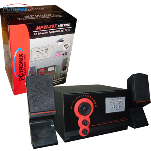 **Woofer Mp3 (SD+Pendrive) 2.1 #MPW807 16WRMS Caja*