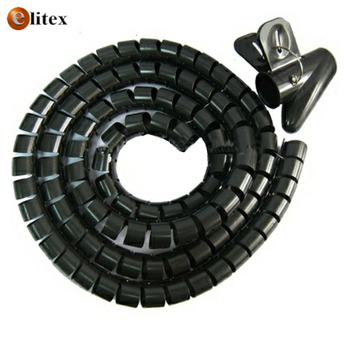 **4Ordenador Organizador de Cables Espiral Plastico 1.5m $5000