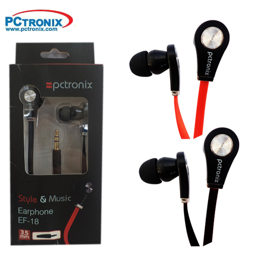 **Audifono In Ear #EF18 Tur (Cable Rojo, Cable Negro) cable fla