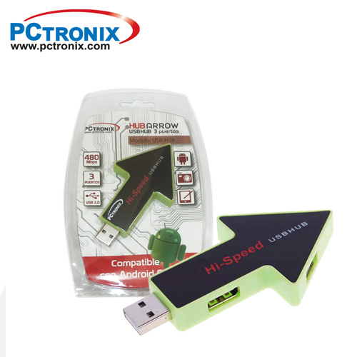 Usb 2.0 Hub 3 Puertos H16 flecha Blisiter W8 PNP*