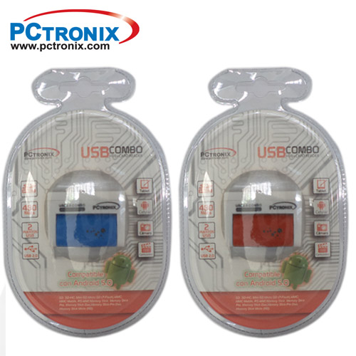 USB 2.0 Hub 2 Puertos y Lector Memoria 4 slots M2 y TF, SD, MS