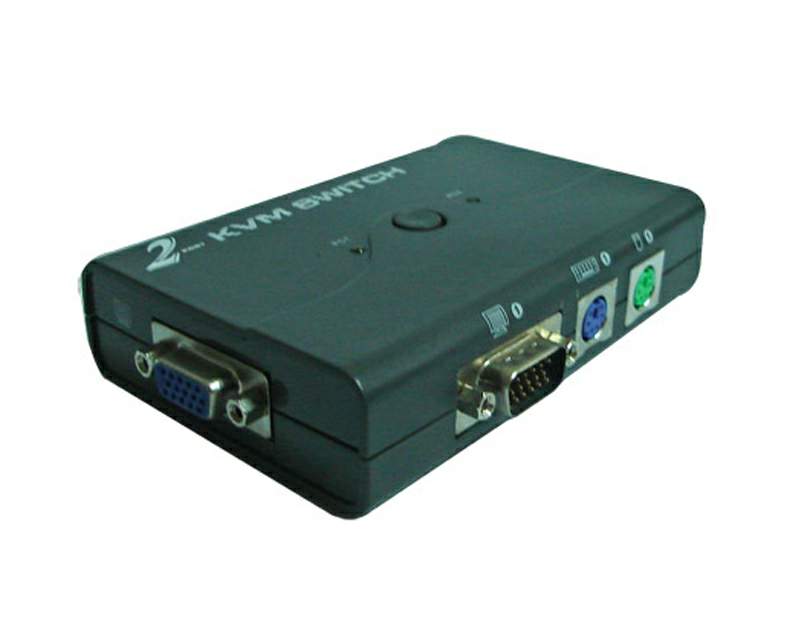 **Switch KVM PS2 1X2 # inc. cable (2 PC compartir 1 monitor)@