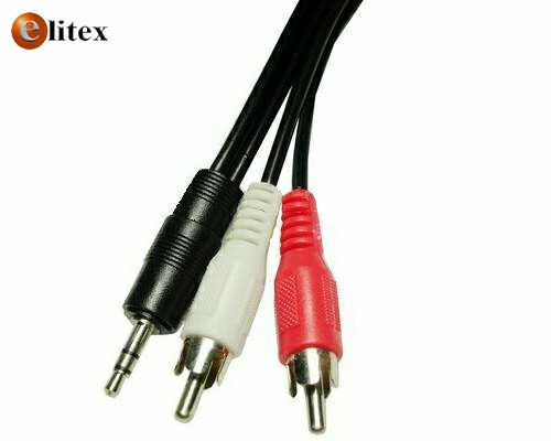 **Cable Audio 2 RCA M a Plug 3.5mm M 5m $500 Bolsa 7