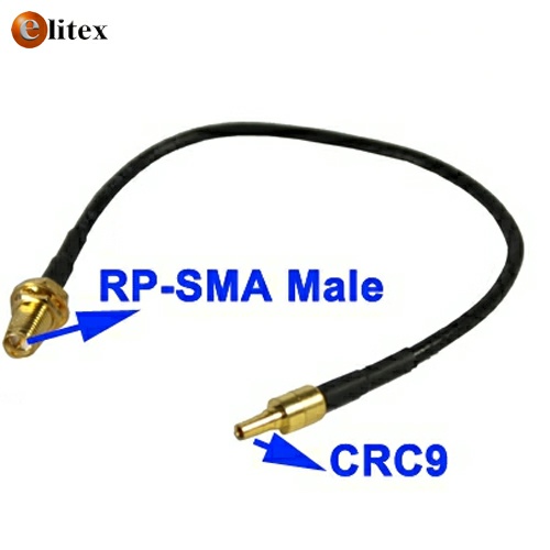 **Antena Cable Pigtail CRC9 plug a RP-SMA M 15cm Bulk@