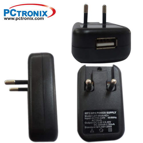 Cargador USB 500mA Plegable 500mA $900 Bulk*