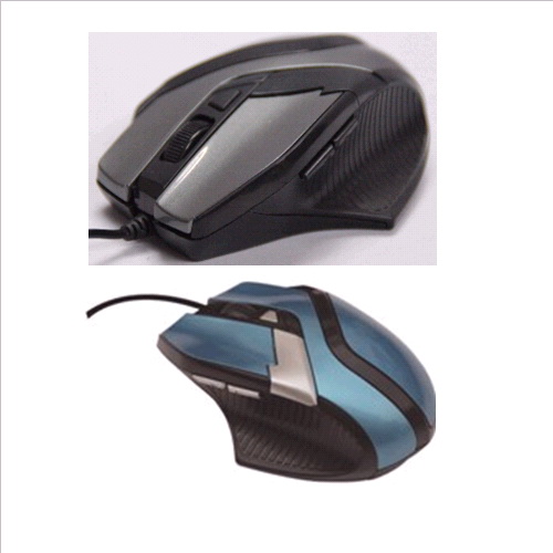 **Mouse Gamer 2 USB Cambio DPI 800 1200 1600 (Negro, azul) Blis