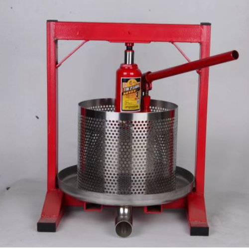 Prensa uvas vino miel 50L con gata r699 prensado en frio hidrau