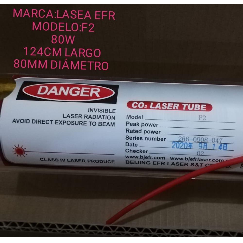 LSR Tubo laser CO2 80 Watts EFR F2 124cmx80mm o420 (repuestos c
