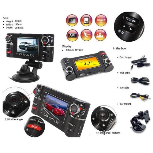 **Auto CAMARA DVR 720p DOBLE CAMARA HD F30