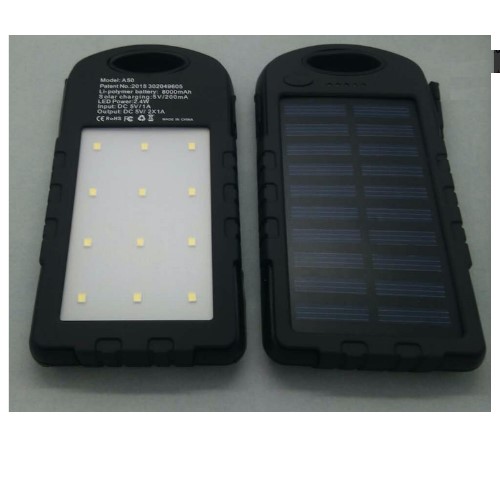 POWER BANK 6000 mAh CON CARGADOR SOLAR CON 12 LED fake 8000