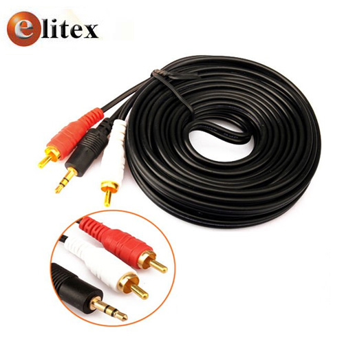**Cable Audio 2 RCA M a Plug 3.5mm M 1.5m Oro $600 Bolsa x238