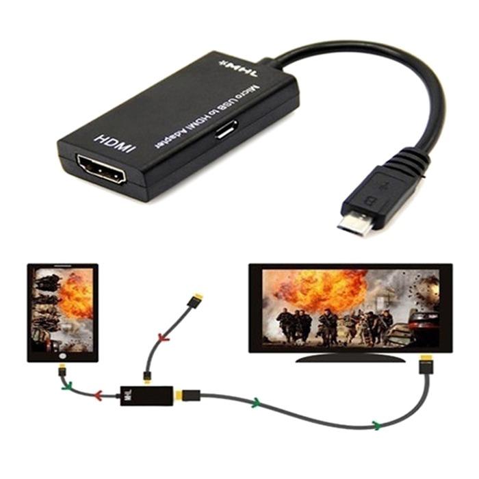 **4Cable Adaptador MHL Micro USB a HDMI M/H para Galaxy S3 S4 S